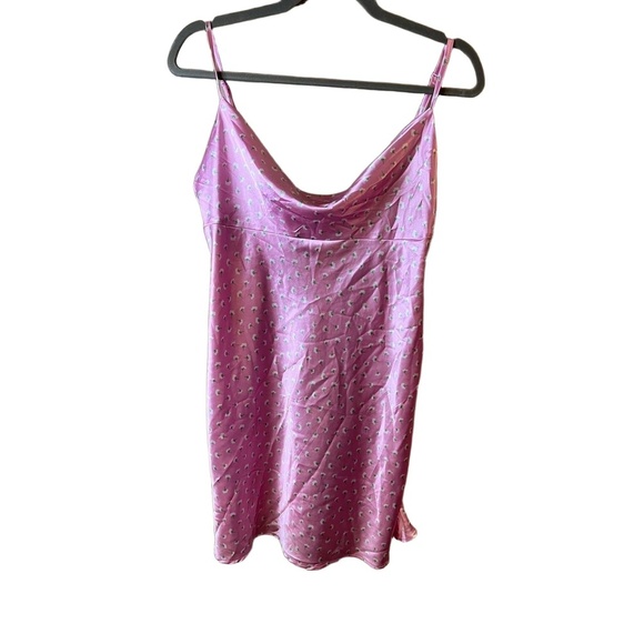Zara Satin Floral Pink Slip Dress Adjustable Straps Size Medium - Picture 6 of 10